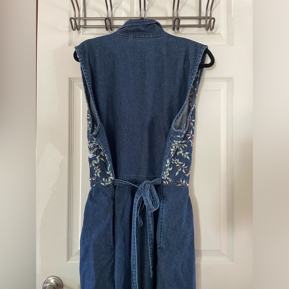 Wildlife Federation Denim Midi Dress with Embroidered Floral Bodice - Picture 4 of 6